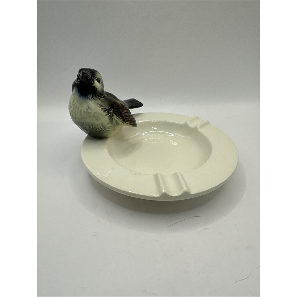 Goebel Ashtray Brown Sparrow Bird Figurine RT 216 1969 West Germany Vintage